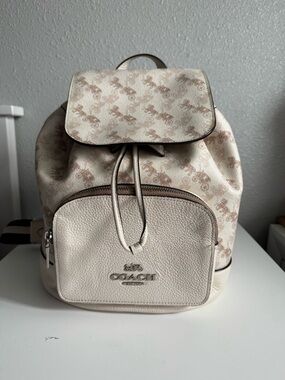 Coach Cream and Tan Signature Mini Backpack